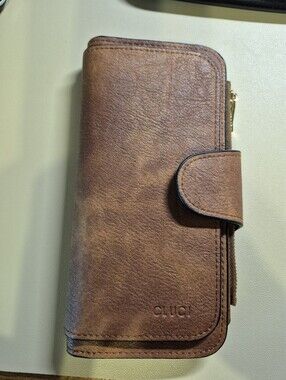 Brown PU Leather Wallet RFID Bifold Card Holder 7.68x1.18x3.94 Inches
